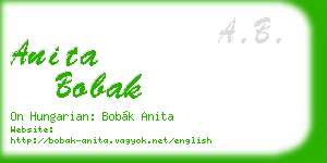 anita bobak business card