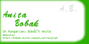 anita bobak business card